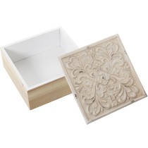 Set of decorative boxes Alexandra House Living White Brown Wood 2 Pieces