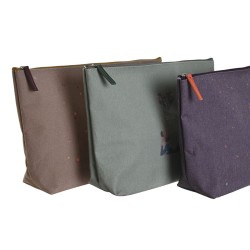 Trousse de toilette DKD Home Decor Marron Vert Bordeaux Toile Yoga 33 x 8 x 20 cm (3 Unités)