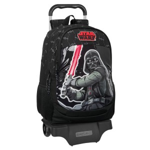 Schulrucksack mit Rädern Star Wars The fighter Schwarz 32 x 44 x 16 cm