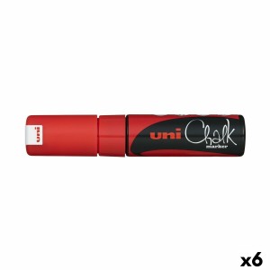 Flüssige Kreidemarker Uni-Ball PWE-8K Rot (6 Stücke) (6 Stück)