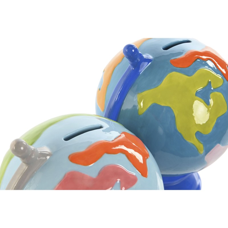 Money box Home ESPRIT Dolomite Globe 14,5 x 13,5 x 19 cm (2 Units)