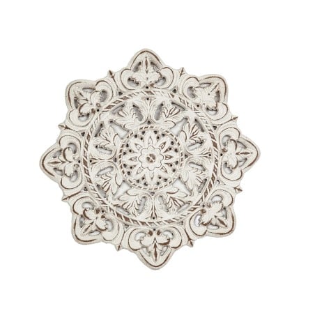 Wall Decoration Romimex White MDF Wood 40 x 40 x 2 cm