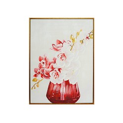 Painting Romimex White Red Canvas Flowers 60 x 80 x 4 cm