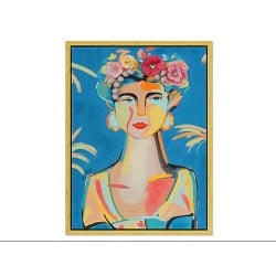 Painting Romimex Multicolour Canvas Lady 50 x 70 x 4 cm