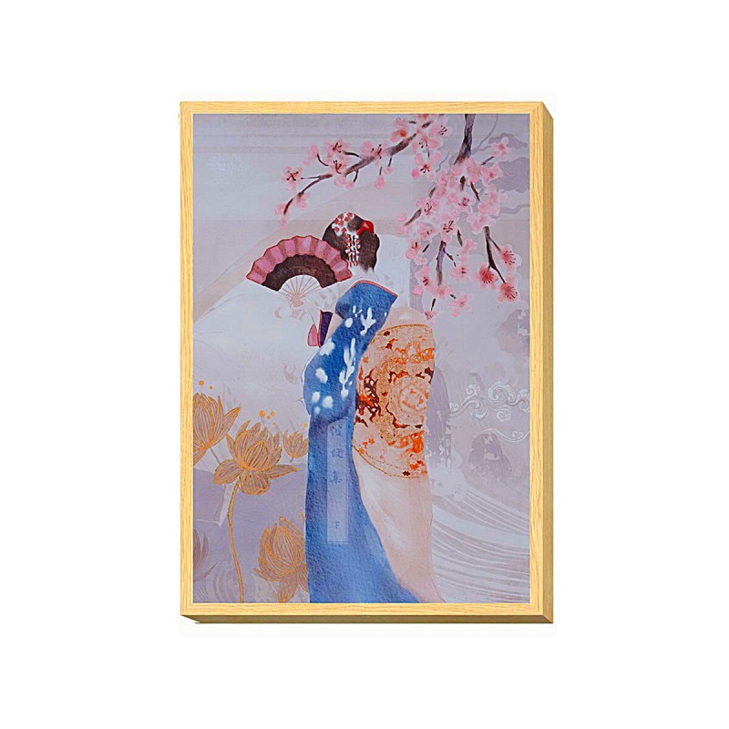 Painting Romimex Multicolour Canvas Geisha 50 x 70 x 4 cm