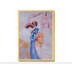 Painting Romimex Multicolour Canvas Geisha 50 x 70 x 4 cm