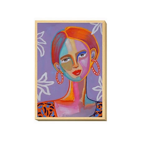 Painting Romimex Multicolour Canvas Lady 50 x 70 x 4 cm