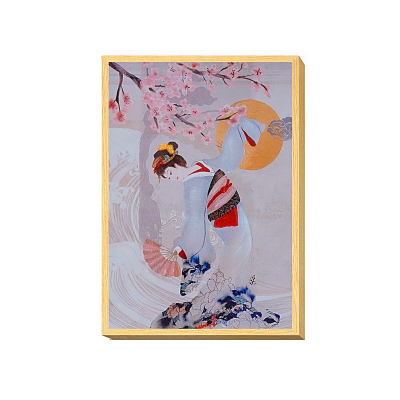 Bild Romimex Bunt Leinwand Geisha 50 x 70 x 4 cm