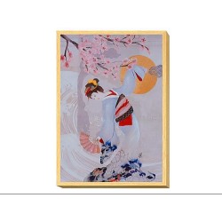 Bild Romimex Bunt Leinwand Geisha 50 x 70 x 4 cm