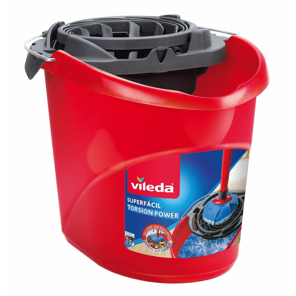 Seau de Lavage Vileda Torsion Power Draineur Rouge Plastique 10 L polypropylène