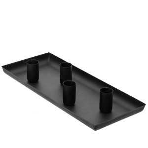 Candle Tray KSD Black 29 x 12 x 2 cm