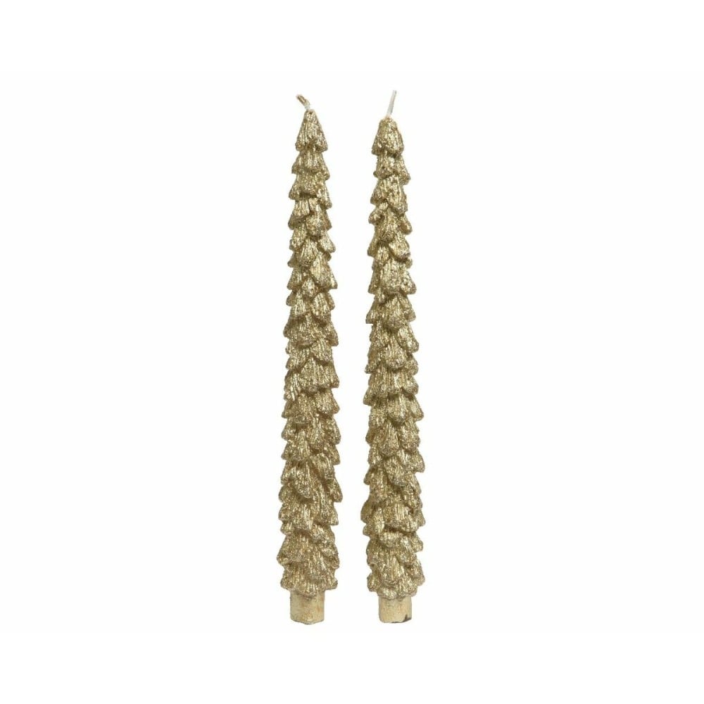 Candles Lifetime Golden Pinewood Ø 3,5 x 26,5 cm (2 Units)