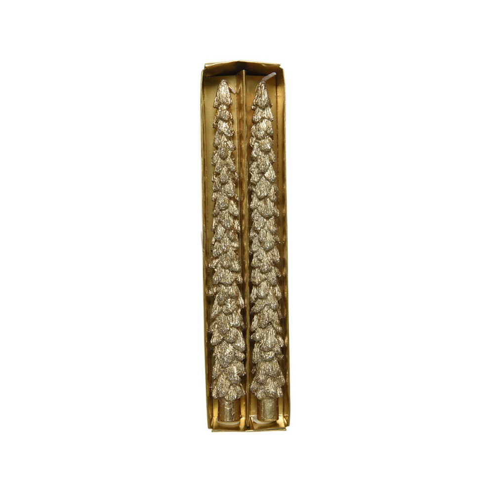 Candles Lifetime Golden Pinewood Ø 3,5 x 26,5 cm (2 Units)