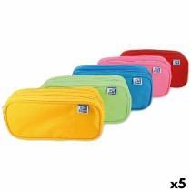 Trousse Fourre-Tout Triple Oxford Kangoo Kids Multicouleur 22,5 x 11 x 7 cm (5 Unités)