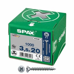 Boîte à vis SPAX Wirox Z2 Tête plate 3,5 x 20 mm 1000 Unidades