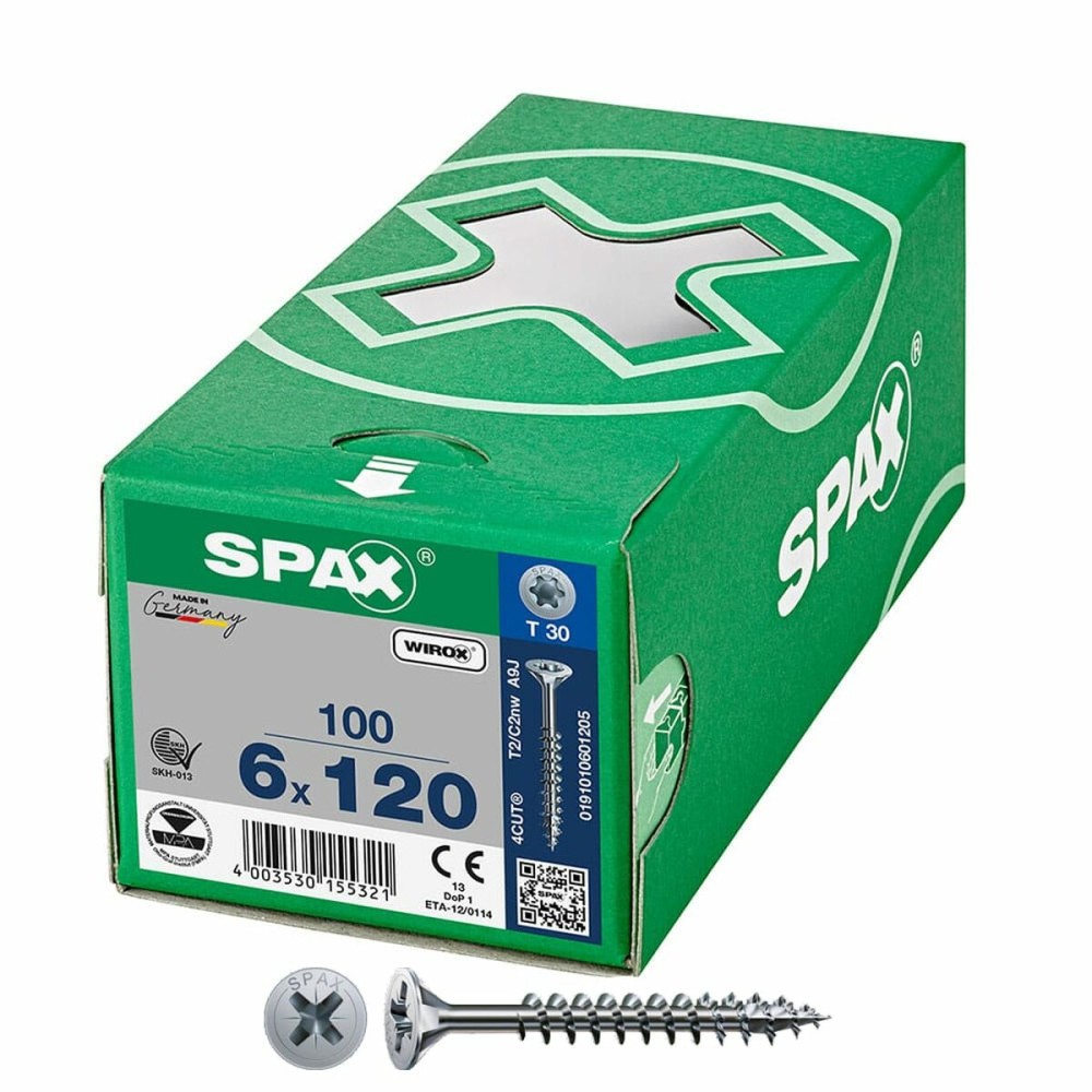 Box of screws SPAX Wirox T30 Flat head 6 x 120 mm 100 Units