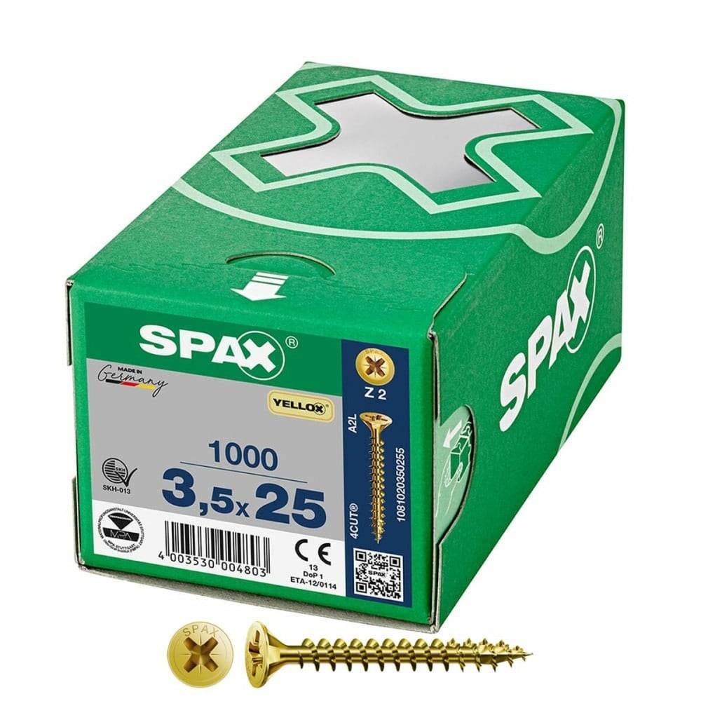 Schraubenkasten SPAX Yellox Z2 Flacher Kopf 3,5 x 25 mm 1000 Unidades