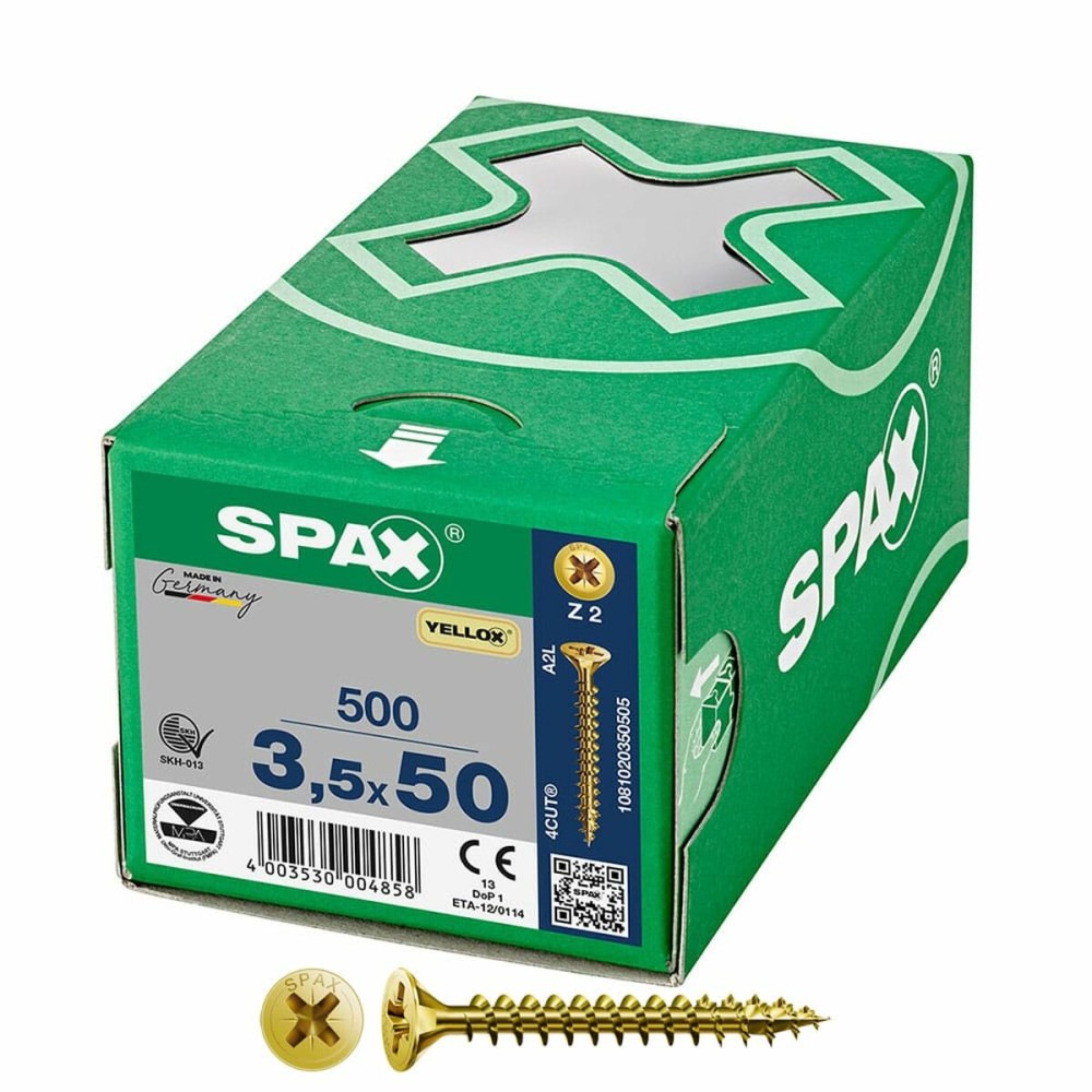 Box of screws SPAX Yellox Z2 Flat head 3,5 x 50 mm 500 Units