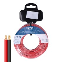 Flat parallel cable EDM 28708 Black Red 20 m 2 x 1 mm