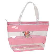 Damen Handtasche Minnie Mouse Beach Rosa Durchsichtig