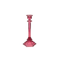 Bougeoir Romimex Fuchsia verre 10 x 24 x 10 cm