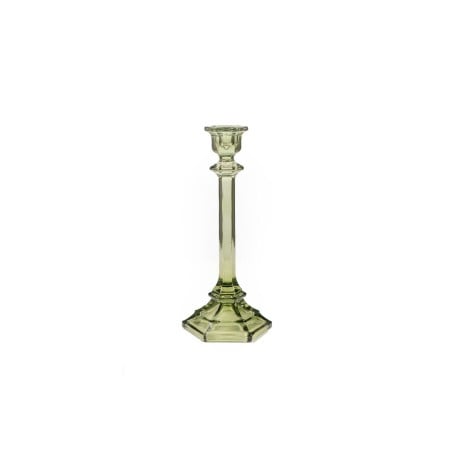 Candleholder Romimex Green Glass 10 x 24 x 10 cm