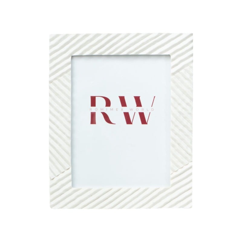 Photo frame Romimex White Resin 15 x 20 x 2 cm