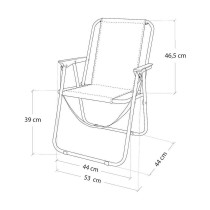 Gepolsterte Campingstuhl Colorbaby Mediterran 53 x 44 x 76 cm türkis Weiß