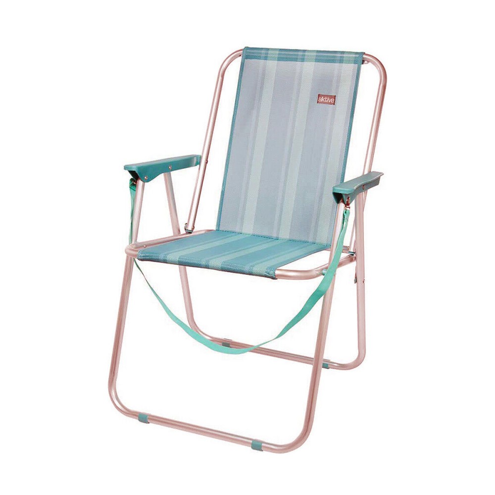 Chaise Pliante Colorbaby Mediterran 53 x 44 x 76 cm Turquoise Blanc