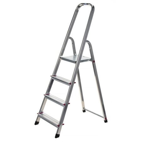 4-step folding ladder Krause 000705 Silver Aluminium