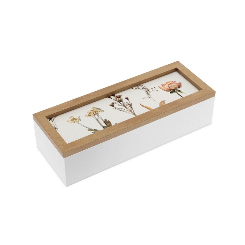 Dekorative Box Versa Blomster Holz MDF 9 x 6 x 24 cm