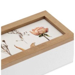 Dekorative Box Versa Blomster Holz MDF 9 x 6 x 24 cm