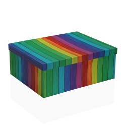 Jeu de Caisses de Rangement Empilables Versa Arc-en-ciel Carton 15 Pièces 35 x 16,5 x 43 cm