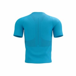 Unisex Short Sleeve T-Shirt Compressport Trail Half-Zip Fitted SS Sky blue