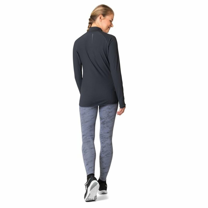 Unisex Langarm-T-Shirt Odlo 1/2 Zip Zeroweight Schwarz