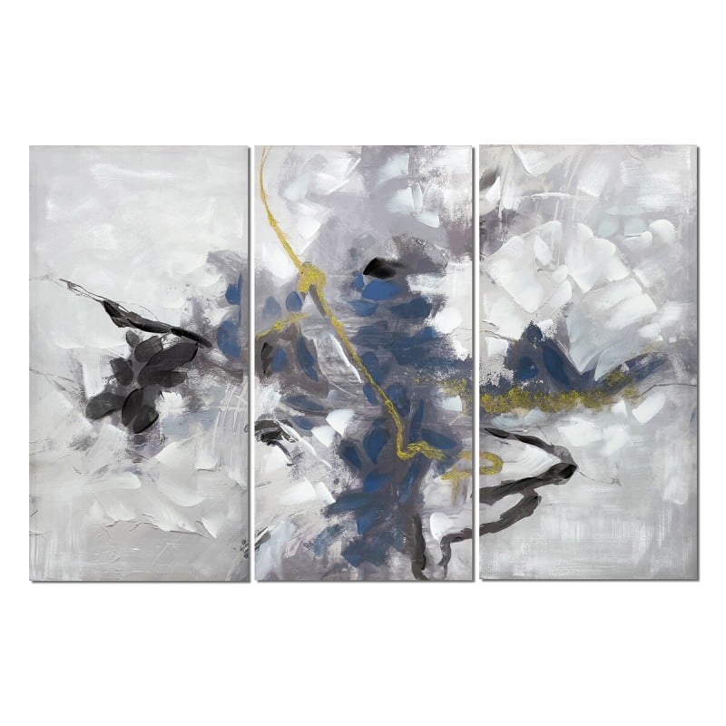 Jeu de 3 tableaux Romimex Gris Toile 80 x 120 x 3 cm