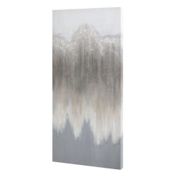 Oil Painting Romimex White Beige Grey Canvas Abstract 60 x 120 x 4 cm