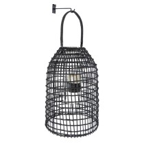 Lantern Romimex Black Metal wicker Glass 29 x 63 x 29 cm