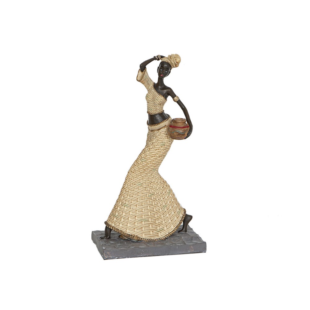 Figurine Décorative Romimex Marron Naturel Africaine 15 x 29 x 10 cm