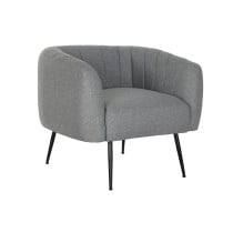 Fauteuil DKD Home Decor Noir Gris Mousse Bois Métal 81 x 75 x 73 cm