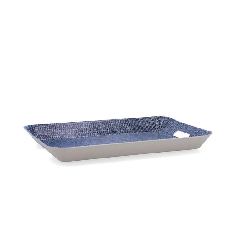 Breakfast tray Quid Habitat Blue Plastic 33 x 23 x 4 cm With handles Denim (12 Units)