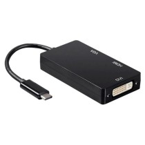 USB-C-zu-VGA/HDMI/DVI-Adapter Aisens A109-0343 Schwarz 15 cm