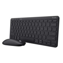 Tastatur mit Maus Trust 25061 Schwarz Qwerty Spanisch QWERTY