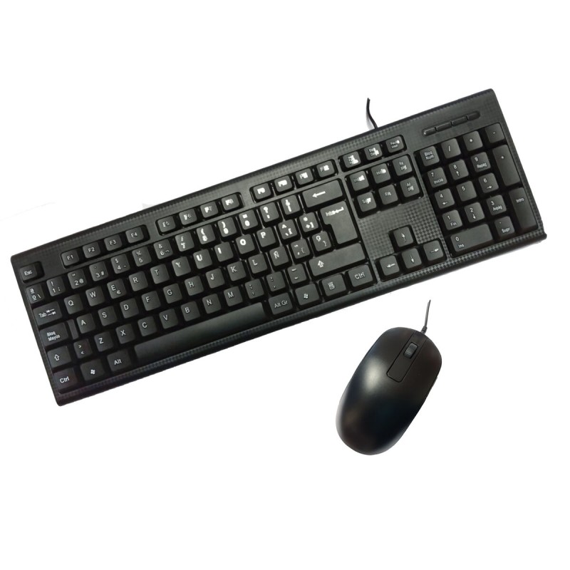 clavier et souris CoolBox HK-616 + HM-81 Noir Espagnol Espagnol Qwerty