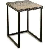 Table d'appoint Gris Métal Nacre noire Contre-plaqué (47 x 62 x 47 cm)