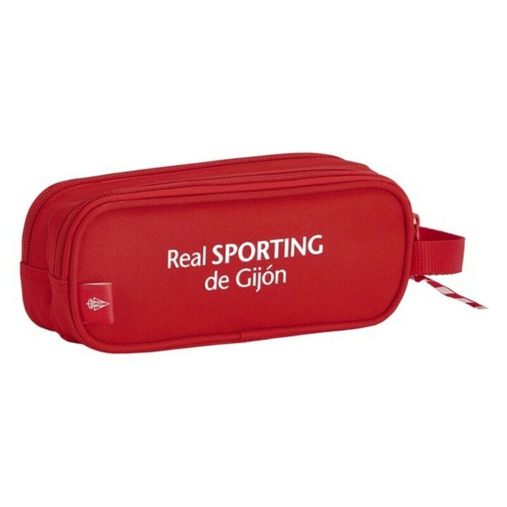 Kulturbeutel für die Schule Real Sporting de Gijón Rot 21 x 8 x 6 cm