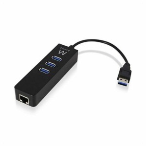 Hub USB Ewent AAOAUS0127 3 x USB 3.1 RJ45 Plug and Play