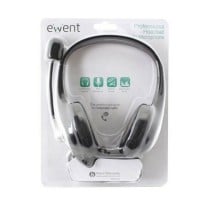 Headphones with Microphone Ewent EW3562 Black Black/Silver