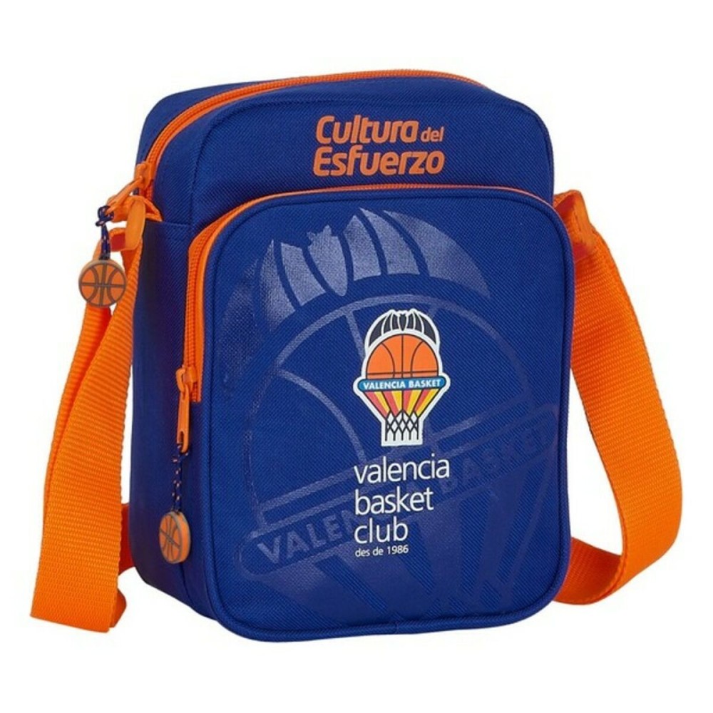 Sac bandoulière Valencia Basket Bleu Orange (16 x 22 x 6 cm)