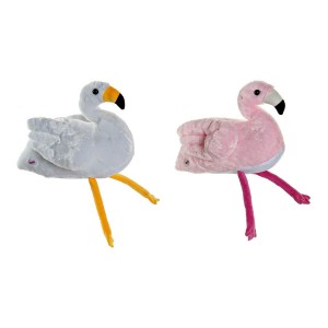 Plüschtier DKD Home Decor Weiß Rosa Für Kinder Rosa Flamingo 34 x 25 x 27 cm (2 Stück)